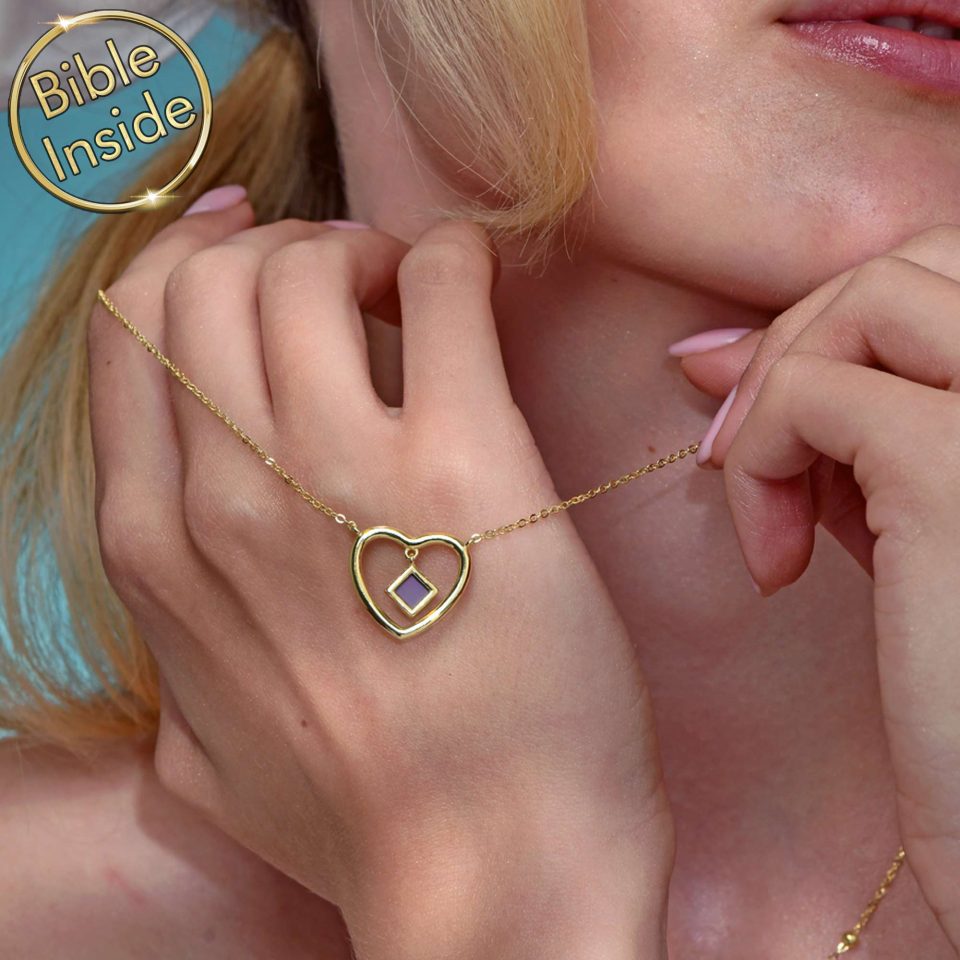 Bible Gifts for Her: Elegant Infinity Cross Necklace With Nano Bible Chip by My Nano Jewelry